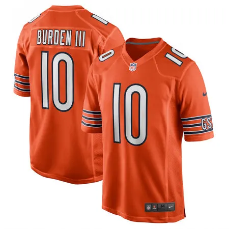 Men's Chicago Bears #10 Luther Burden III Orange Team Game Jersey