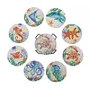 8pcs/set Diamond Painting Sea Coaster Round Cup Cushion Home Decor