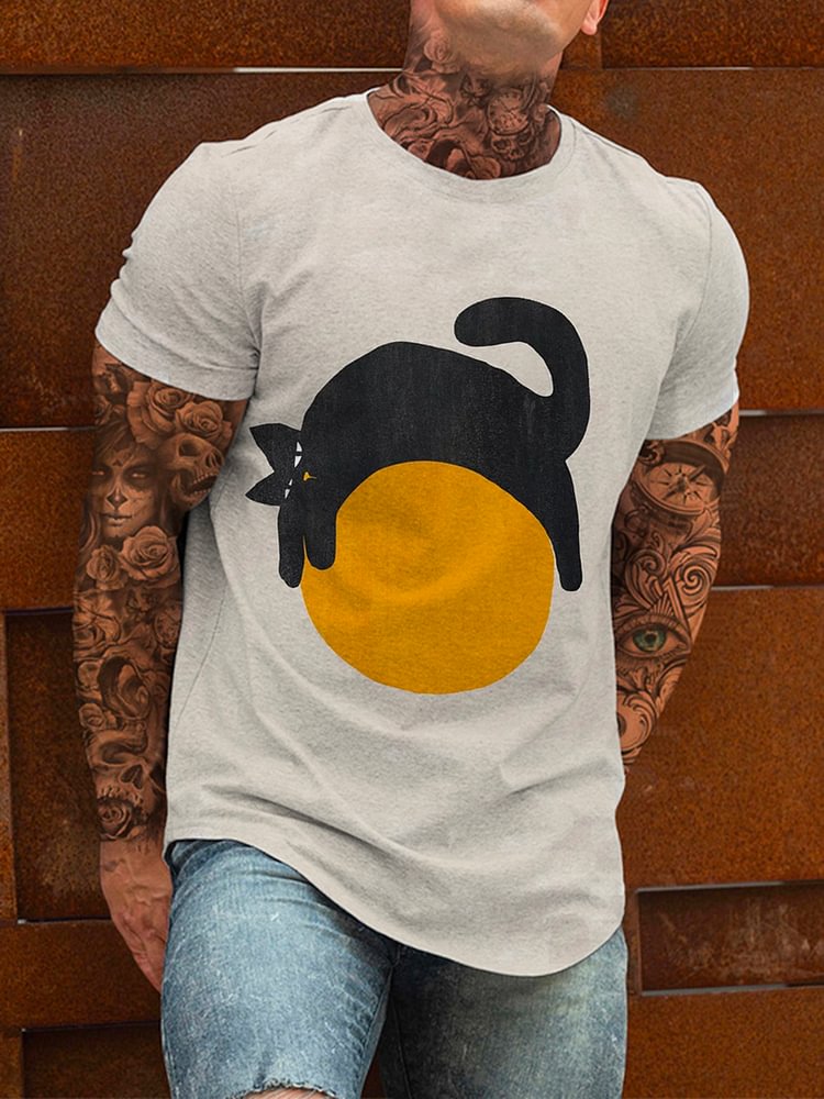Men's fashion casual fun printed T-shirt