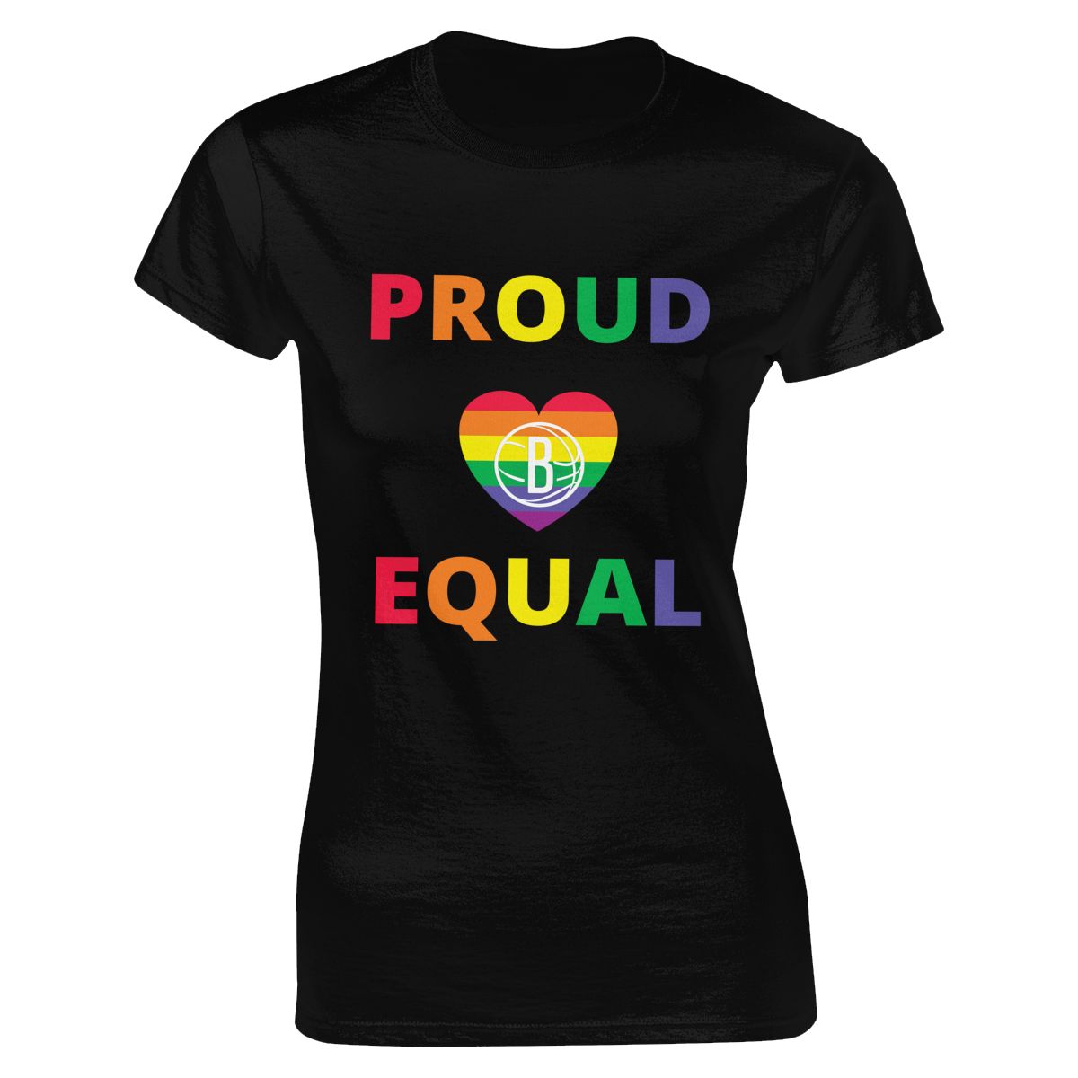 Brooklyn Nets Proud & Equal Pride Women's Soft Cotton T-Shirt