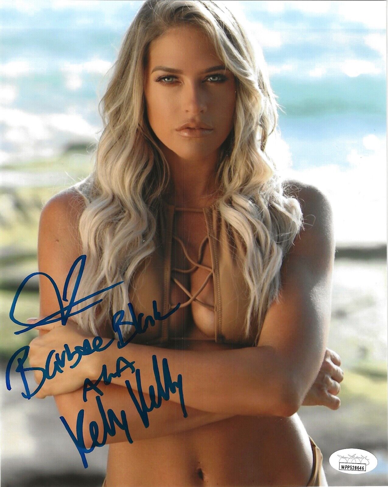 KELLY KELLY Signed 8x10 SEXY Photo Poster painting BARBIE BLANK WWE Autograph JSA COA Witness