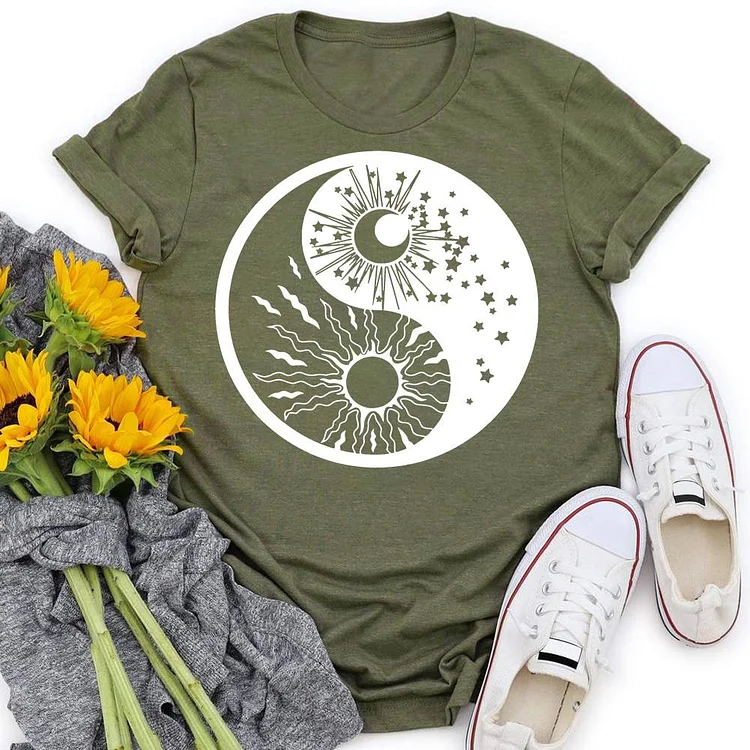 Tai Chi Bagua Diagram Sun and moon T-shirt Tee -05337-Annaletters