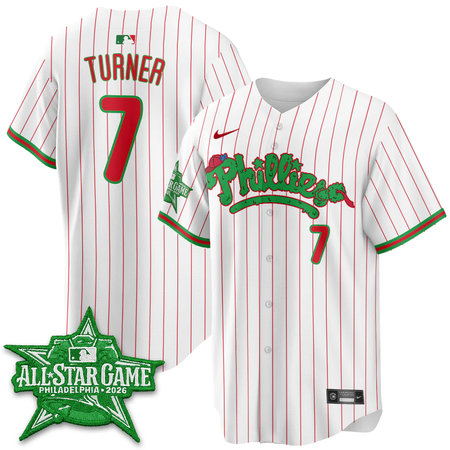 Men's Philadelphia Phillies #7 Trea Turner White 2026 MLB All-Star Jersey ROF2