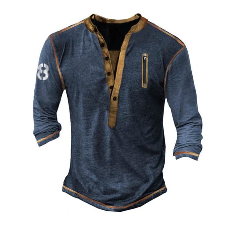 Men's Outdoor Tactical Henley Long Sleeve T-Shirt