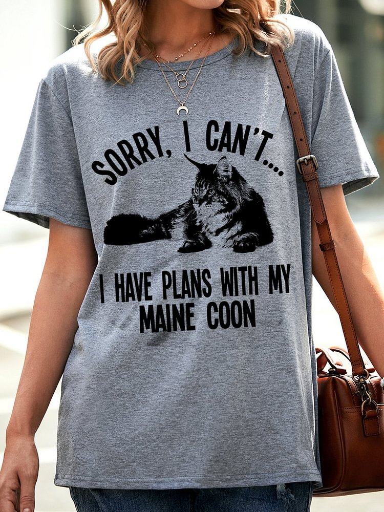 Bestdealfriday Sorry I Cant I Have Plans With My Maine Coon Organic Cotton T-Shirt