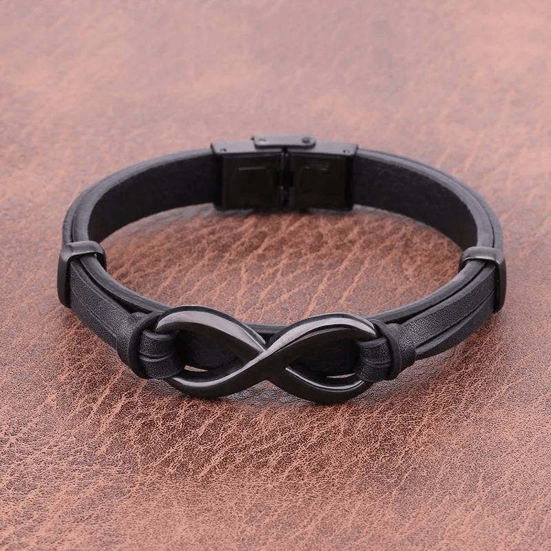 Last Day Promotion 49% OFF--🎁For Love - Remember Whose King You Are And Straighten Your Crown Infinity Leather Bracelet