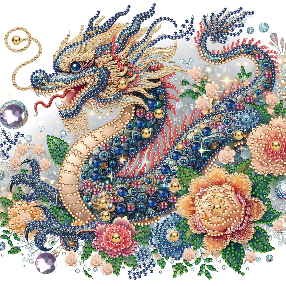 Gorgeous Dragon 30*30cm(canvas) special shaped drill diamond painting