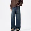 Men's Straight Wide Leg Jeans Vintage Loose Fit Minimalist Trendy Casual
