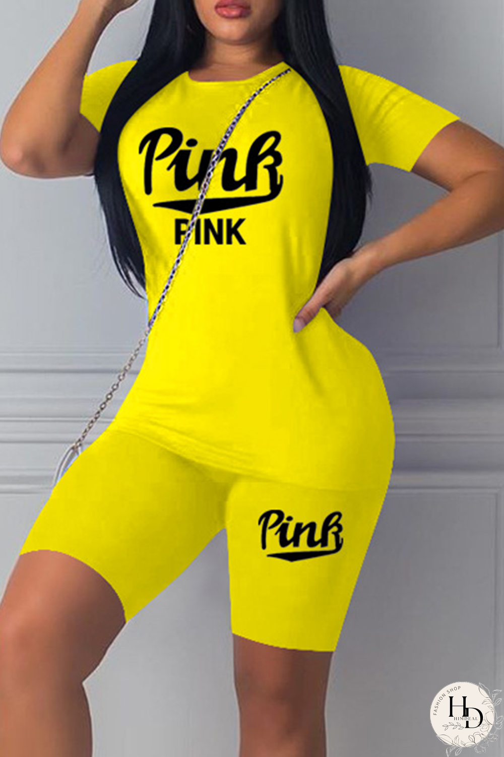 Black Sexy Print Patchwork O Neck Short Sleeve Two Pieces