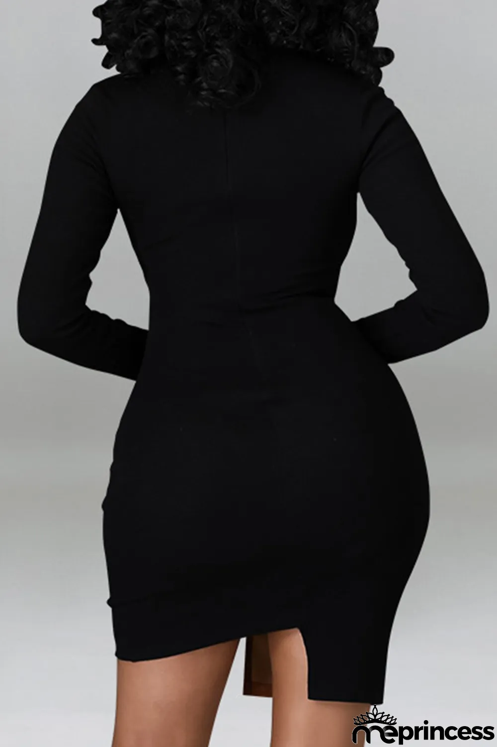 Red Fashion Sexy Patchwork Hollowed Out Asymmetrical O Neck Long Sleeve Dresses