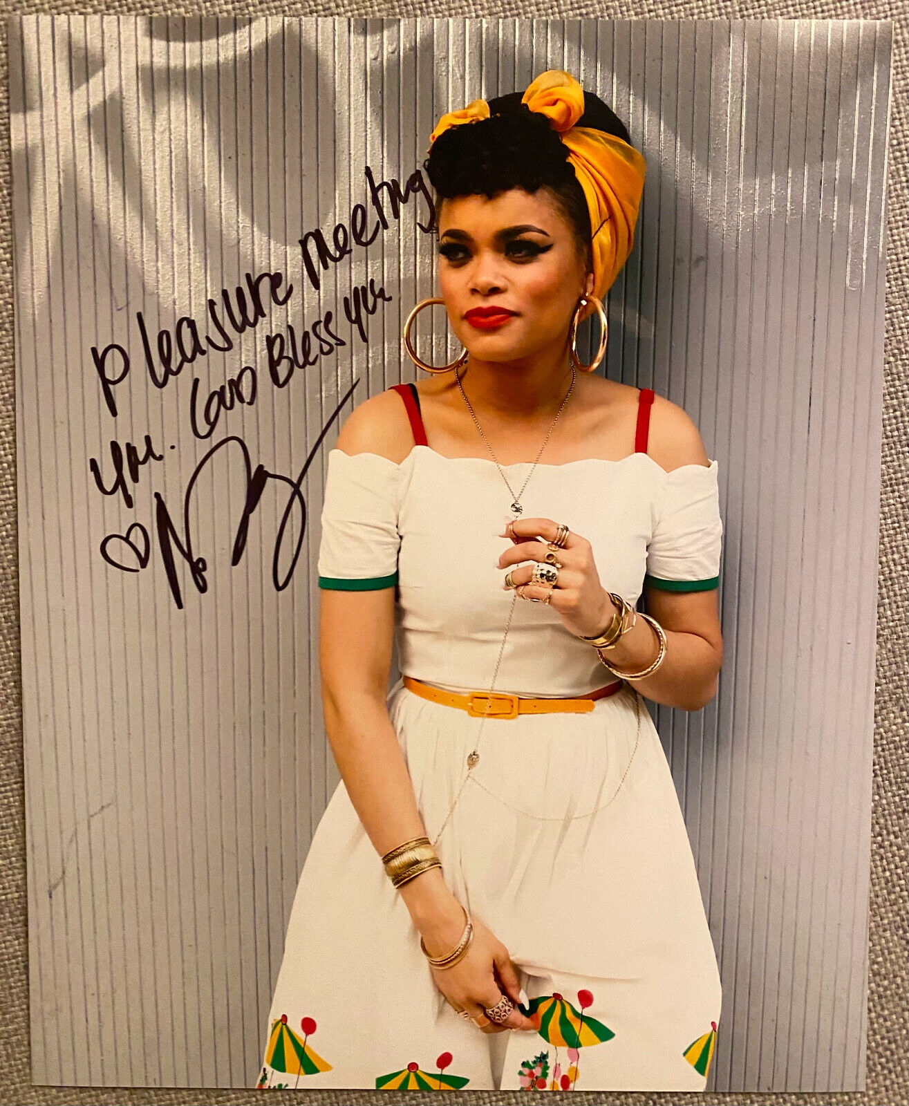 Andra Day Signed In-Person 8x10 Color Photo Poster painting - Authentic, Billie Holiday