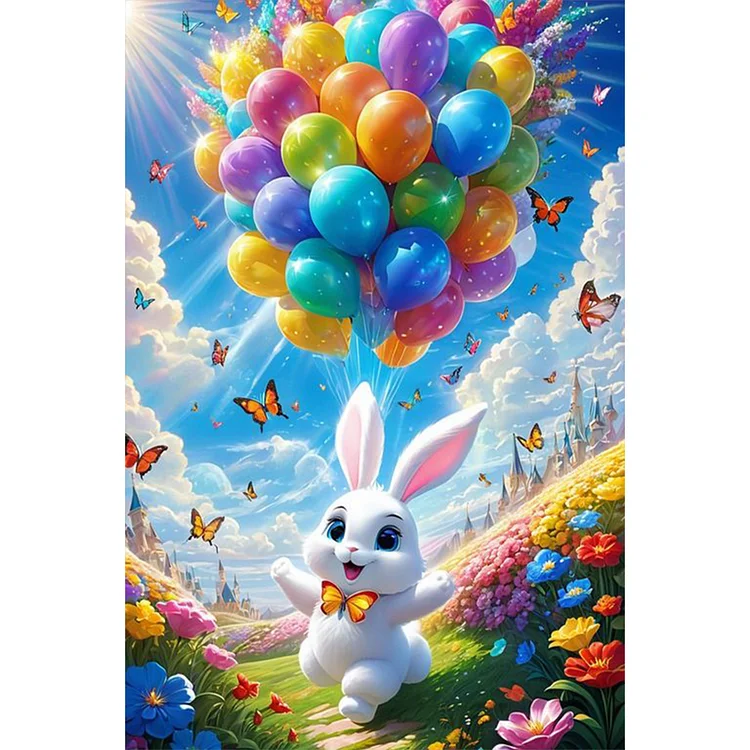 Balloon Bunny 40*60CM (Canvas) Full Round Drill Diamond Painting gbfke