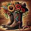 (Counted/Stamped)Cowboy Boots-11CT Cross Stitch 50*50cm