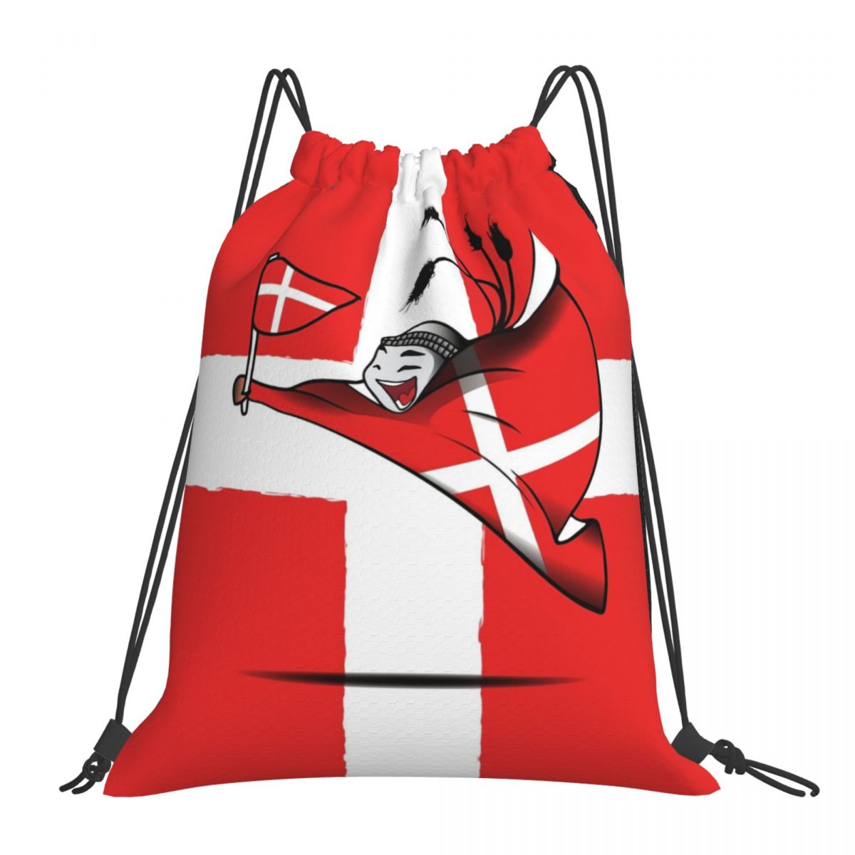 Denmark World Cup 2022 Mascot Foldable Sports Gym Drawstring Bag