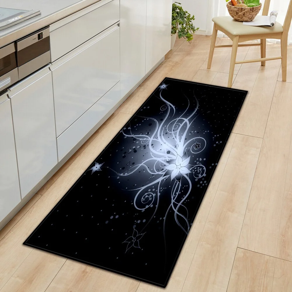 Nordic Entrance Doormat Kitchen Mat Home Bedroom Hallway Floor Rug 3D Pattern Decoration Flannel Carpet Bathroom Non-slip Mat