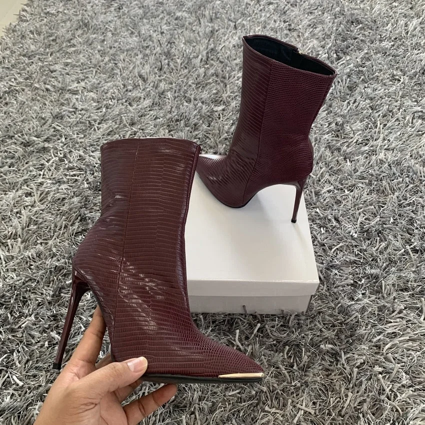 NEW Fashion 2021 Women's Ankle Boots Sexy Women Pointed Toe Ladies Thin High heels Female Shoes Woman Footwear Plus Size 35-42