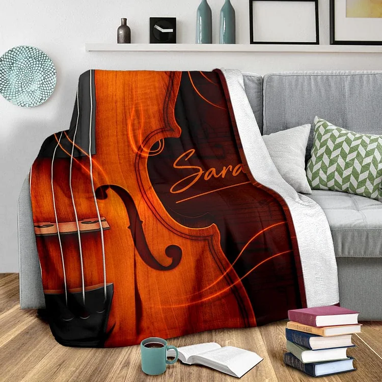 Personalized Violin Blanket For Comfort & Unique|BKKid405[personalized name blankets][custom name blankets]