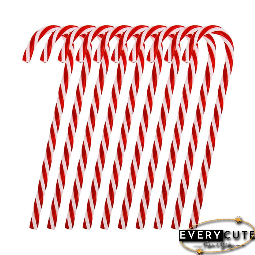 10Pcs Plastic Candy Cane ChristmasTree Decoration Christmas Tree Ornament Striped Candy Cane Sticks Pendant Holiday Ornaments