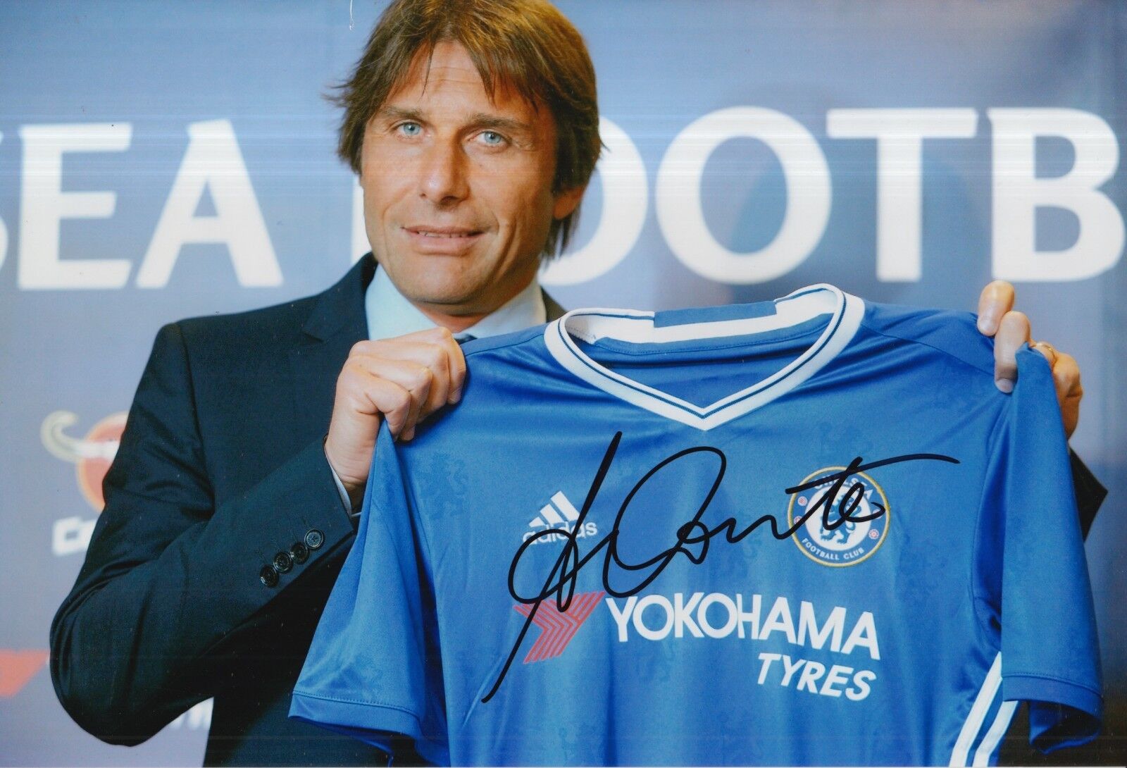 Antonio Conte Hand Signed 12x8 Photo Poster painting Chelsea Football 1.