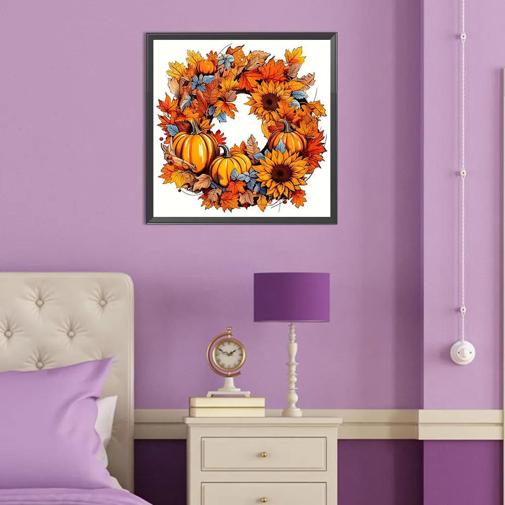Diamond Painting - Full Square Drill - Autumn Wreath(Canvas|35*35cm)