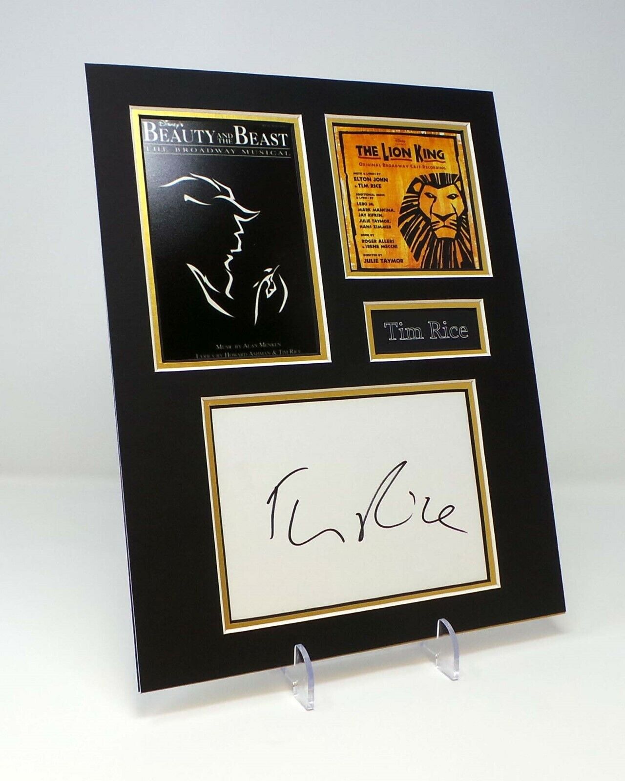 Tim RICE Signed Mounted Photo Poster painting Display AFTAL COA Beauty and the Beast, Lion King