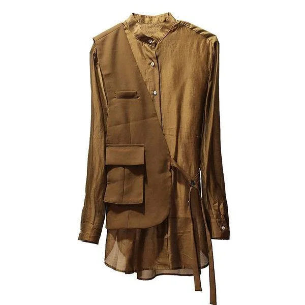 Winter Trendy Fashion New Stand Collar Long Sleeve Two Pieces Set Personality