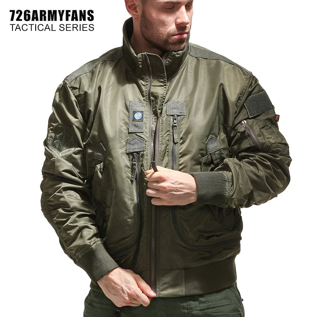 726 Military Air Force Tactical Standing Collar Pilot Jacket