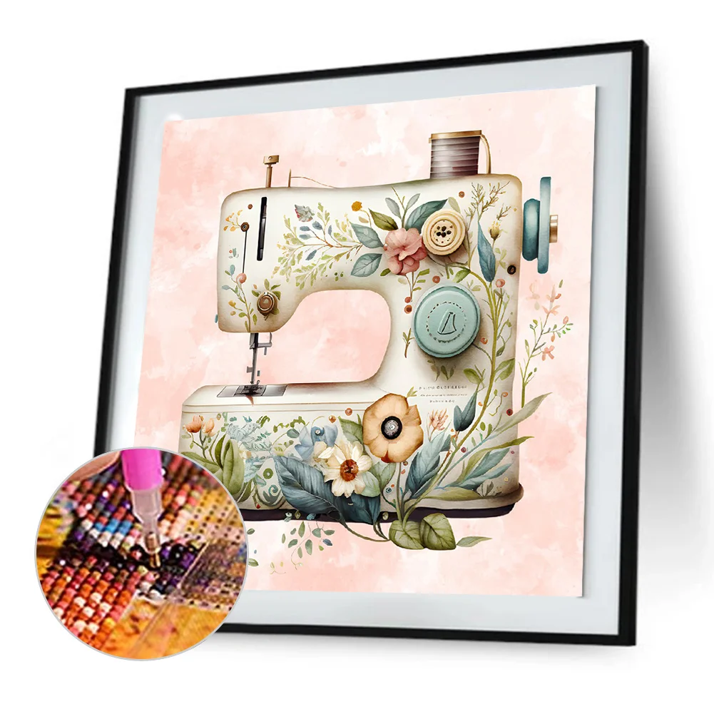 Full Round Diamond Painting 30*30cm - Sewing Machine