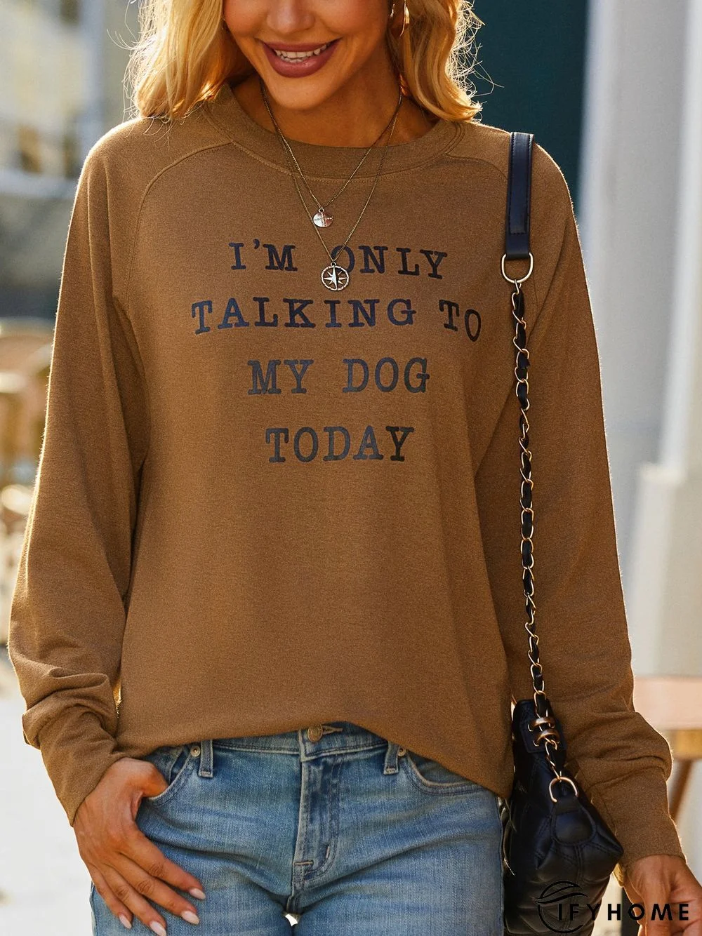 I'm Only Talking To My Dog Today Women's long sleeve Sweatshirt | IFYHOME