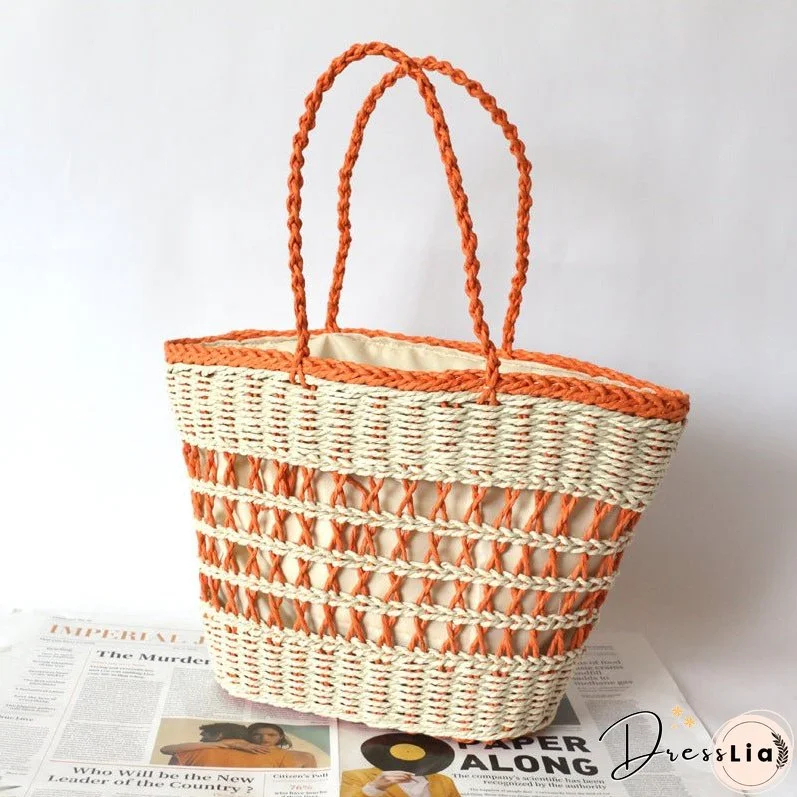 Hollow Out Vegetable Basket Vacation Casual Handbag