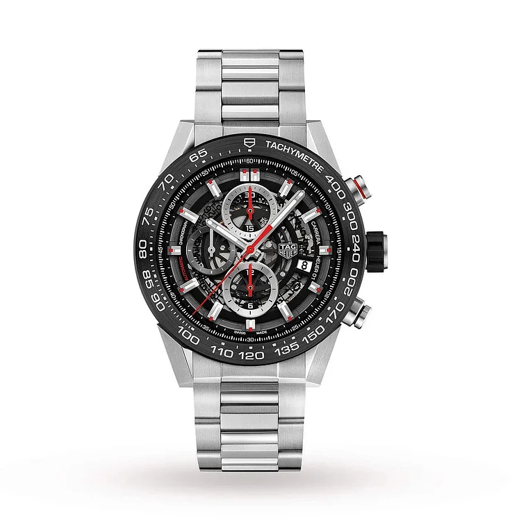 TAG HEUER Carrera Heuer 01 45mm Black Automatic Mens Watch CAR2A1W.BA0703