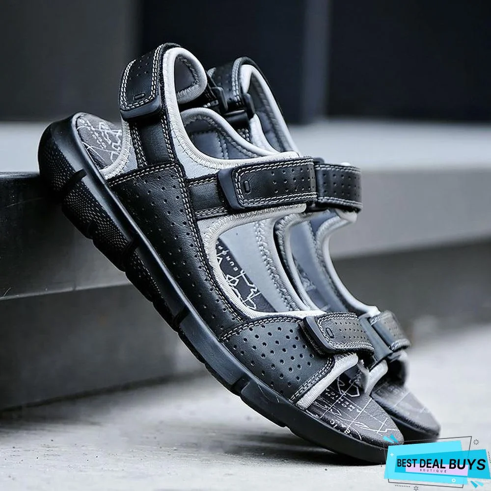 Men's Genuine Leather Sandals Casual High Quality Outdoor Beach Sandals