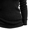 Women's Vintage Black Waffle Knit Crewneck Long Sleeve Sweatshirt by Inlyline