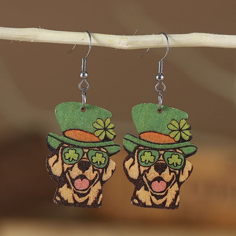 Fashion St. Patrick's Day Dog Earrings