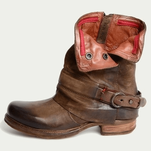 VCSHOES Wide Calf Low Heel Martin Boots