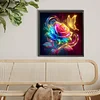 Diamond Painting -5D Full Round Drill Neon Rose Butterfly(40x40cm-Box Packagin)