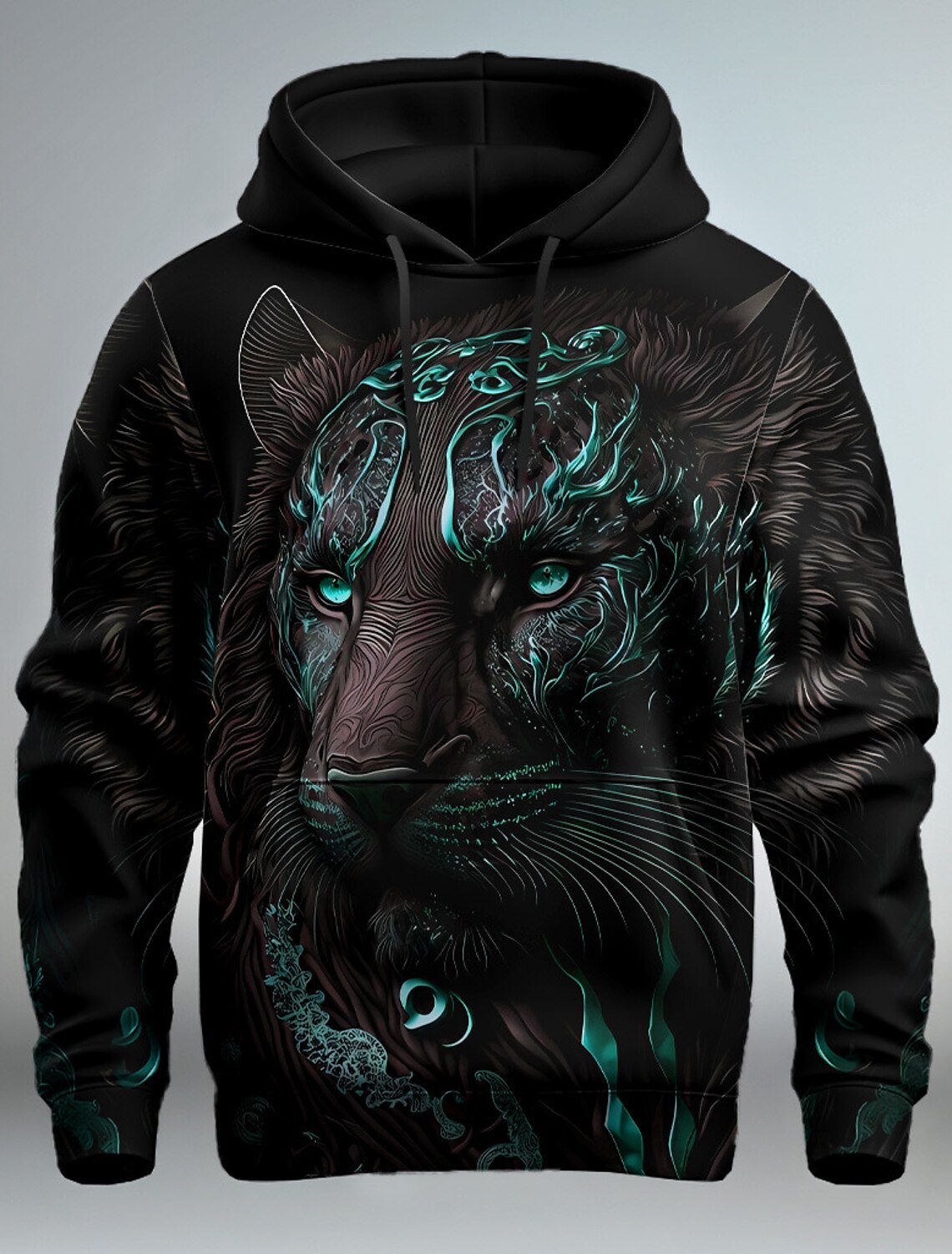 Destinybetclub New Graphic Lion Men's Fashion 3D Print Hoodie Streetwear Hoodies Long Sleeve Hooded Print Front Pocket Spring Hoodie Sweatshirt