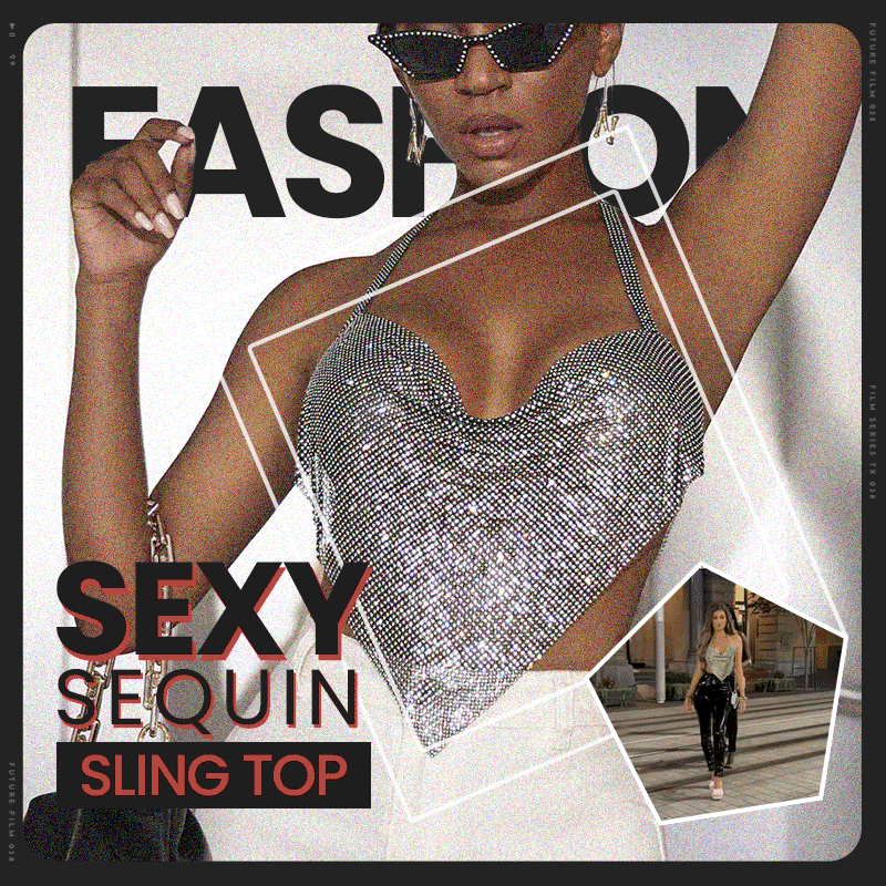 Fashion Sexy Sequin Sling Top