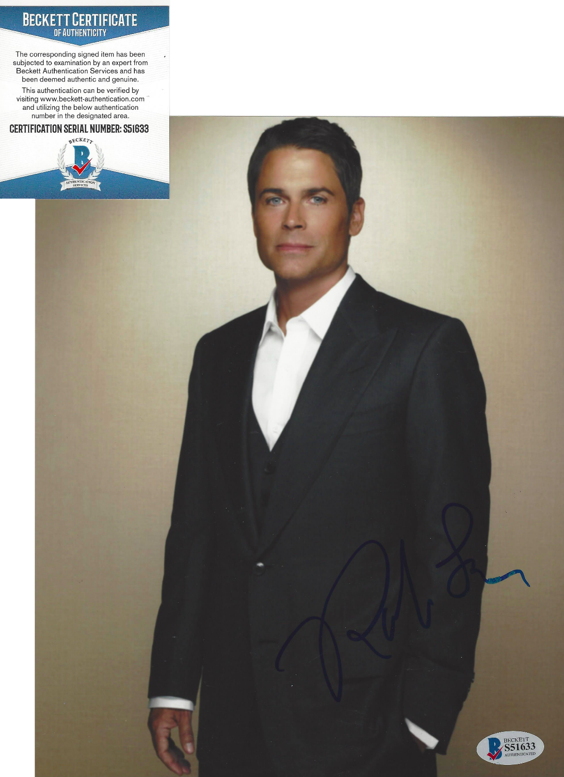 ROB LOWE HAND SIGNED AUTHENTIC THE OUTSIDERS 8x10 MOVIE Photo Poster painting BECKETT BAS COA