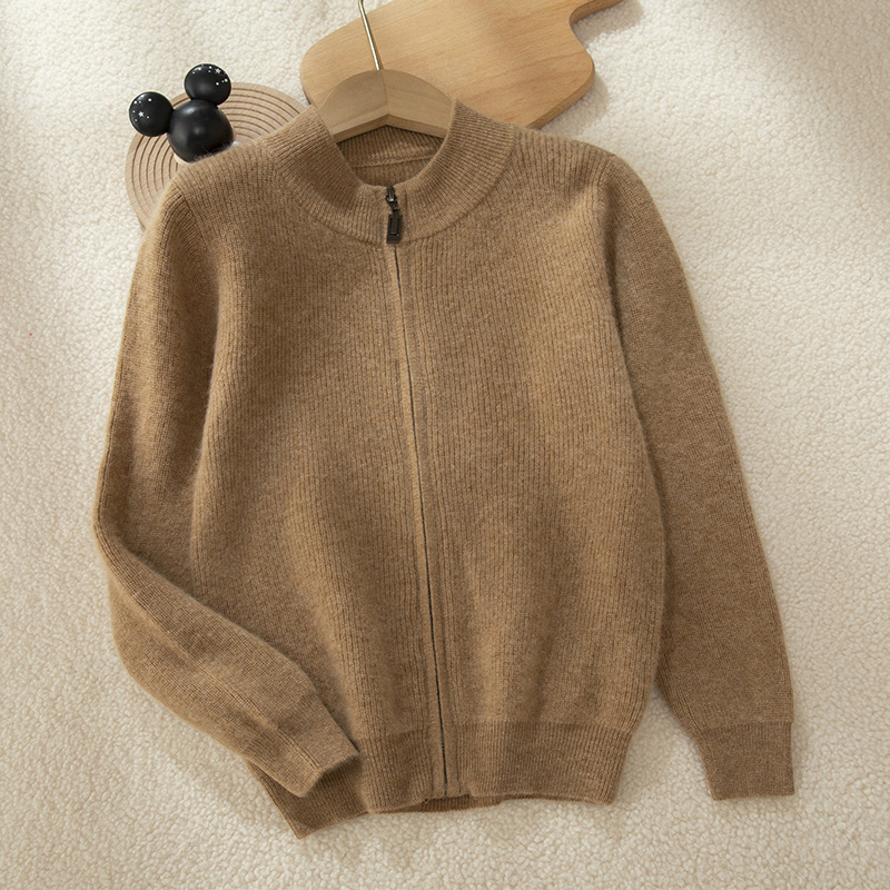 Half-neck Zipper Kids Cashmere Sweater REAL SILK LIFE