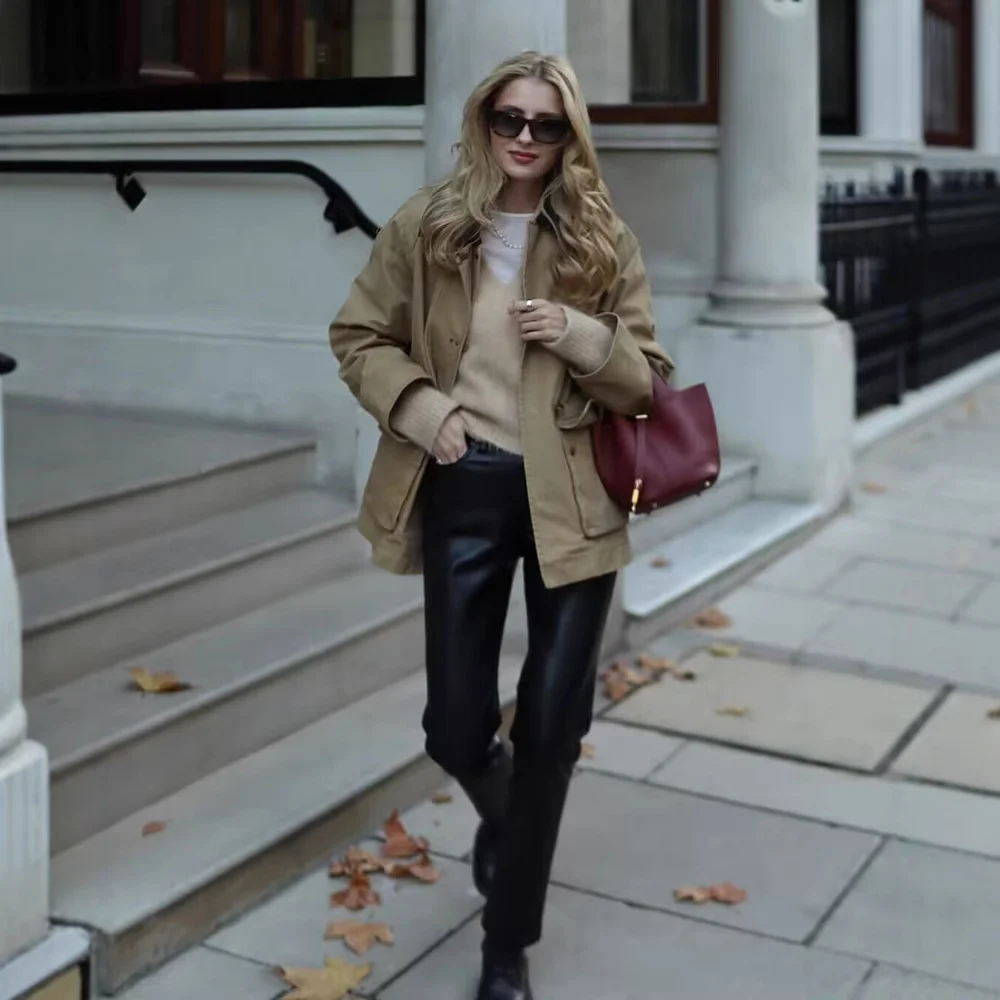 Nigikala Nigikala New Women's Fashion Casual Loose Thin Collar Cotton Jacket Jacket