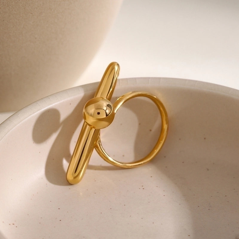 IG Style Minimalist Geometric 316 Stainless Steel  18K Gold Plated Open Rings
