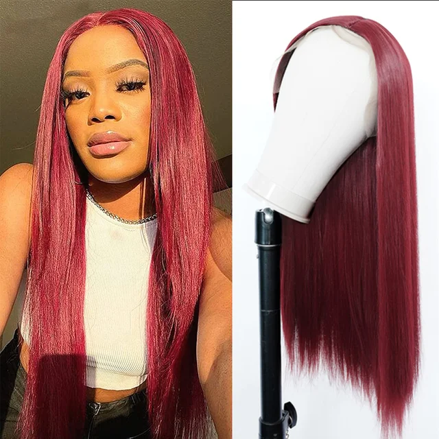 Jewtribute Hair®| Long Straight Wigs Natural  Brown Red