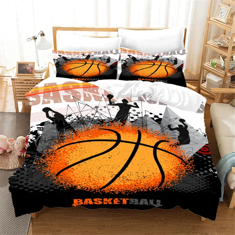 King Bed Room Set Queen Bedding SetsT002 Basketball Bedding Set With Pillow Cases[personalized name blankets][custom name blankets]