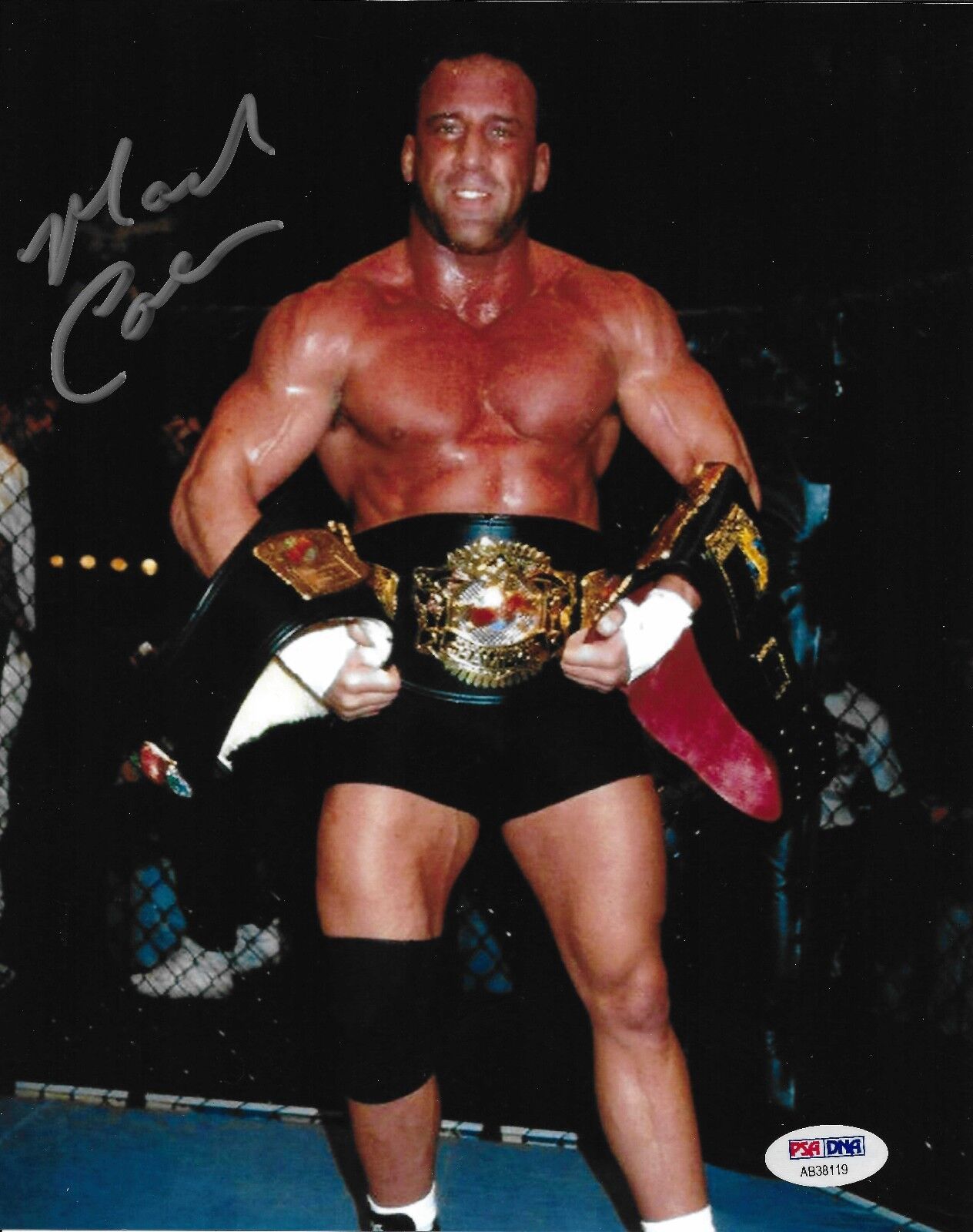 Mark Coleman Signed UFC 8x10 Photo Poster painting PSA/DNA COA Picture w/ Belt Autograph 11 12 2