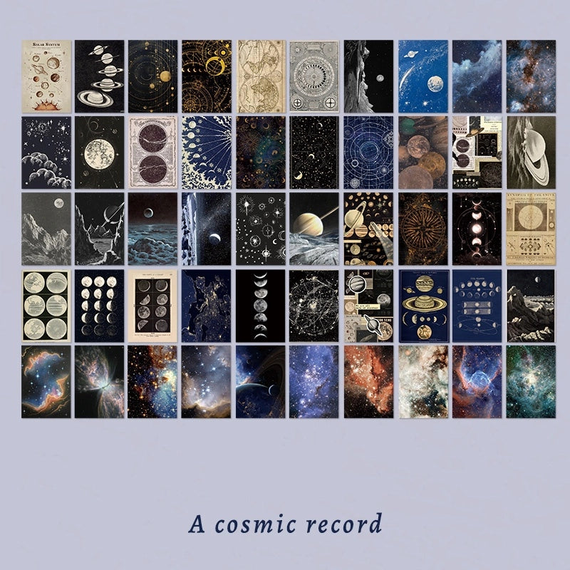 100 Pieces Per Book Planet Plant Butterfly Class Learning School Paper Classical Retro Card