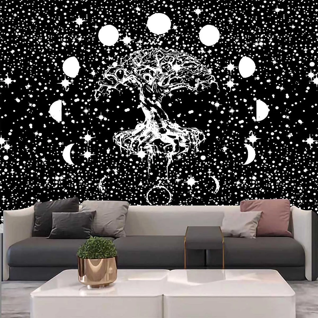 Mysterious Life Tree Home Decoration Tapestry Mandala Psychedelic Scene Wall Tapestry Bohemian Decorative Sofa Blanket Yoga Mat