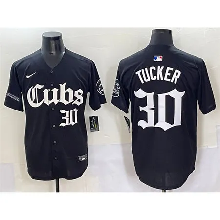 Men's Chicago Cubs #30 Kyle Tucker Black "Gothic North Side Edition" Vapor Premier Limited Stitched Baseball Jersey