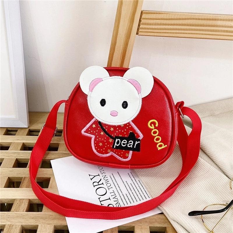 Kid’S Pu Leather Animal Cartoon Cute Semicircle Zipper Crossbody Bag