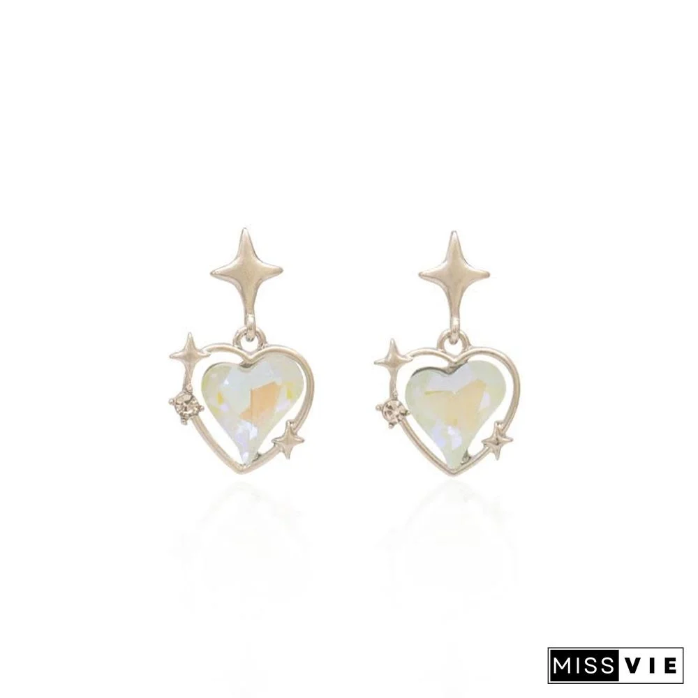 Love Heart Star Pendant Earrings Necklace